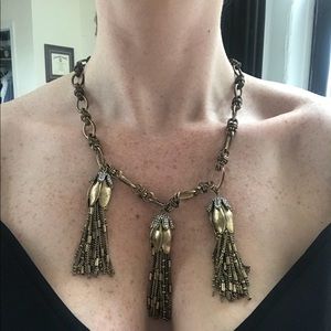 JCrew Flower Bud Tassel Necklace